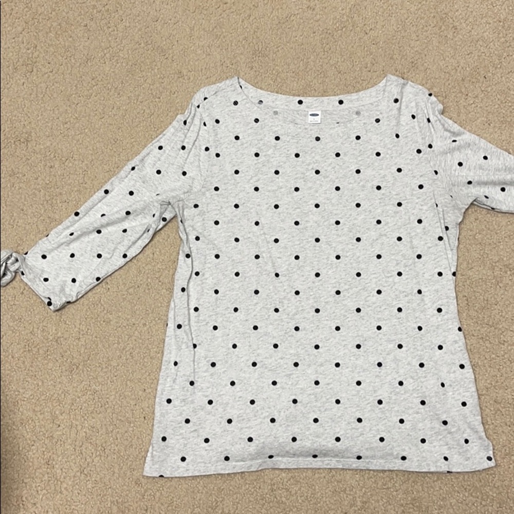 Polka dot 3/4 length top